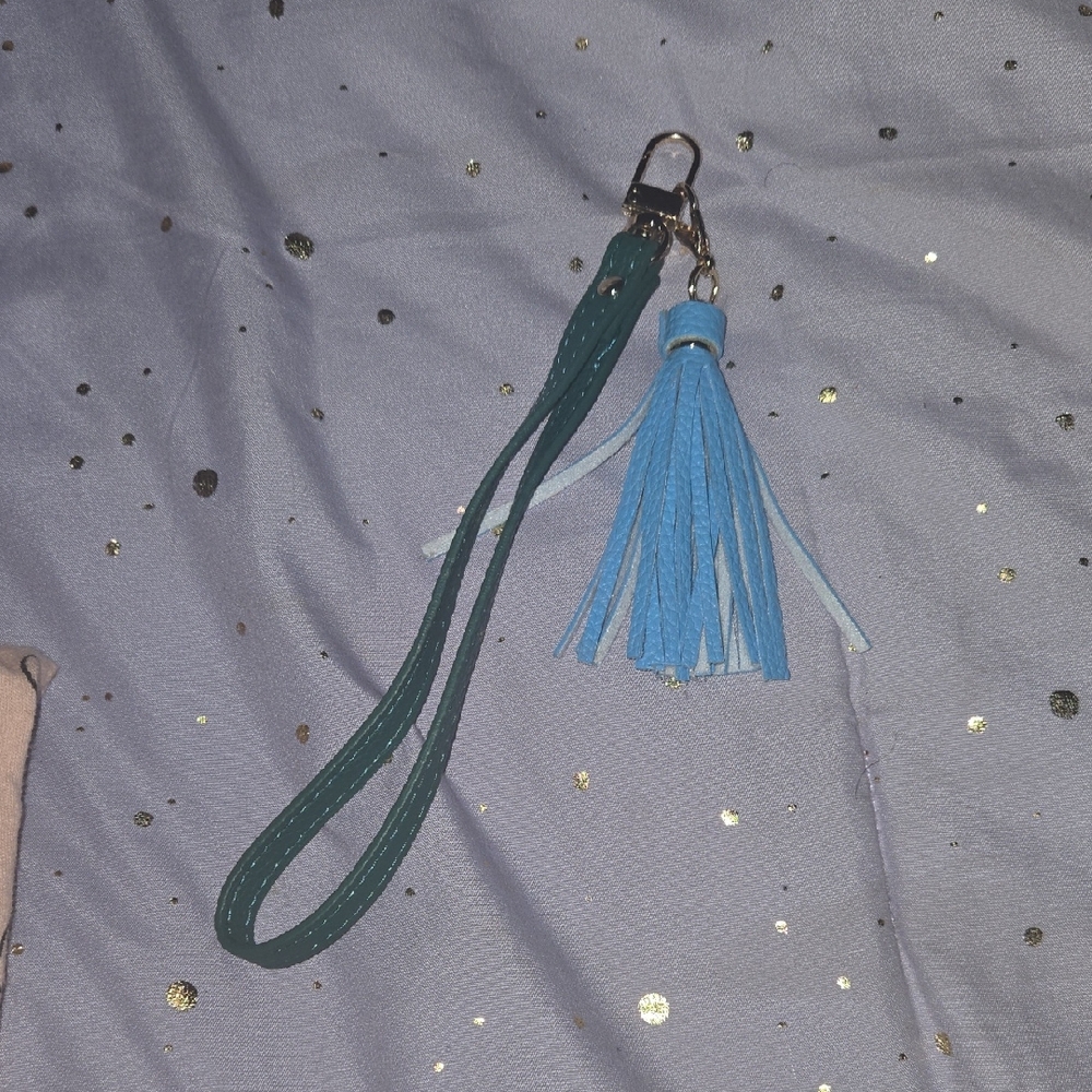 Teal and Blue Tassel Keychain